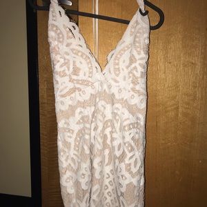 White and nude dress